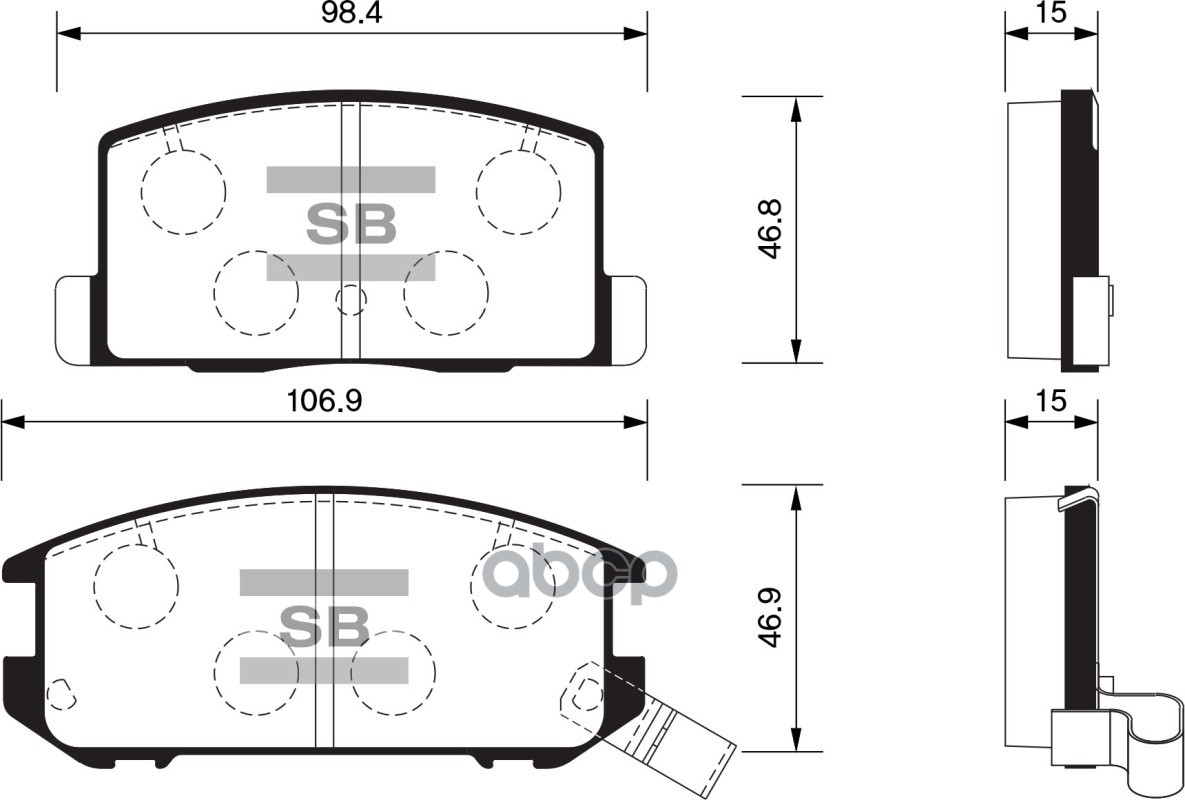 Колодки тормозные TOYOTA AVENSIS/CAMRY/CARINA/CELICA/COROLLA 86-03 задние SP1437 Sangsin brake арт. SP1437