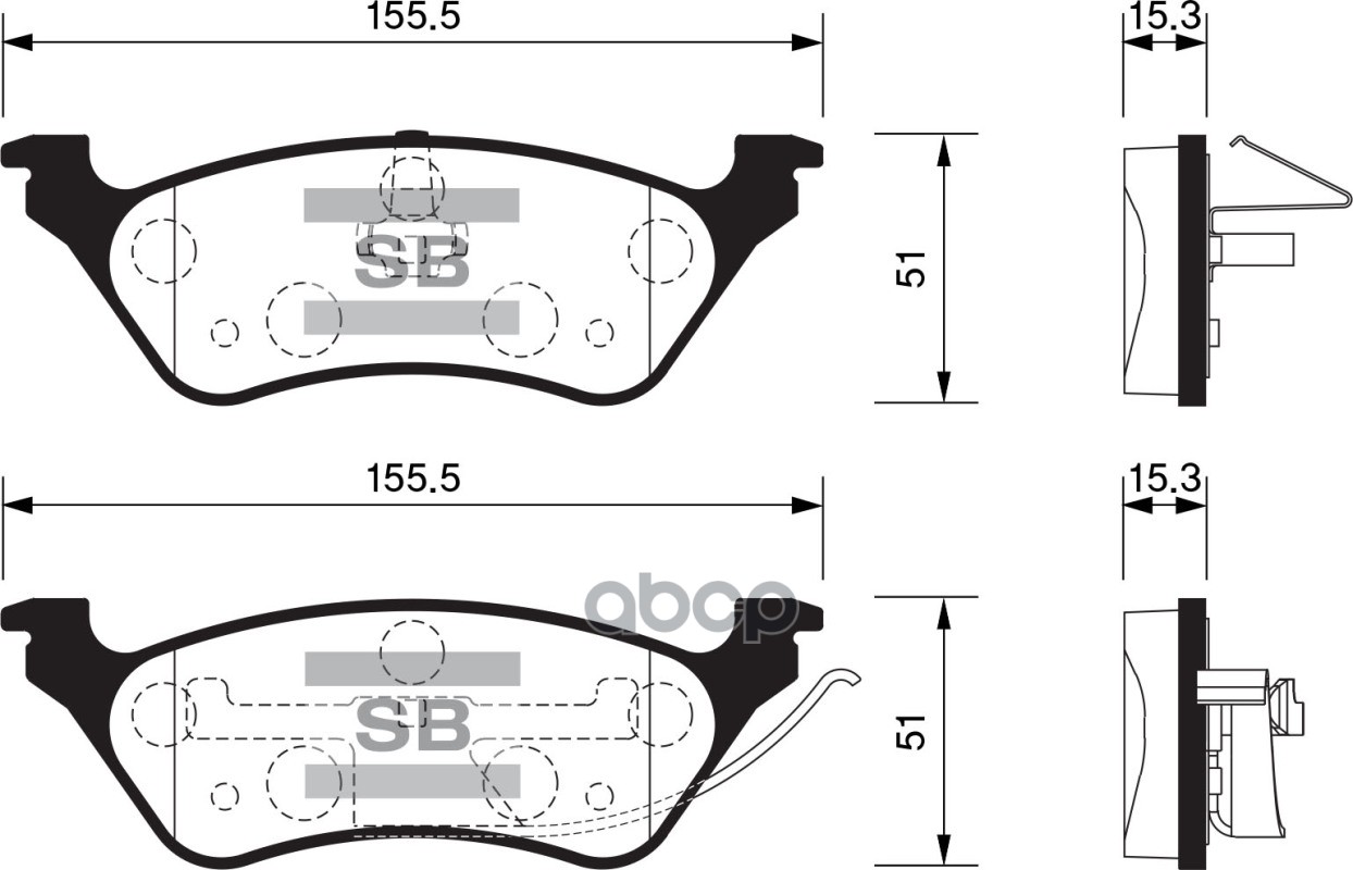Колодки тормозные дисковые Dodge Caravan, Chrysler Voyager/Grand Voyager all 00 SP1441 Sangsin brake арт. SP1441
