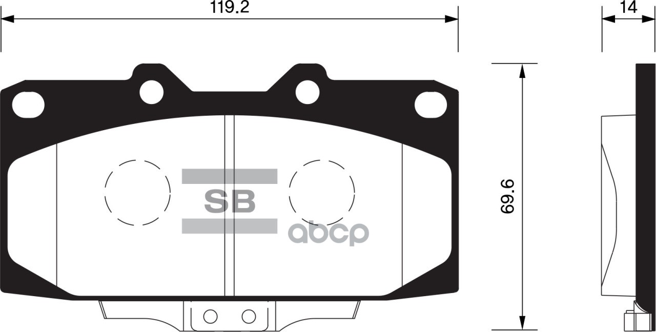Колодки тормозные дисковые Nissan 200 2.0i 16V 94 SP1486 Sangsin brake арт. SP1486