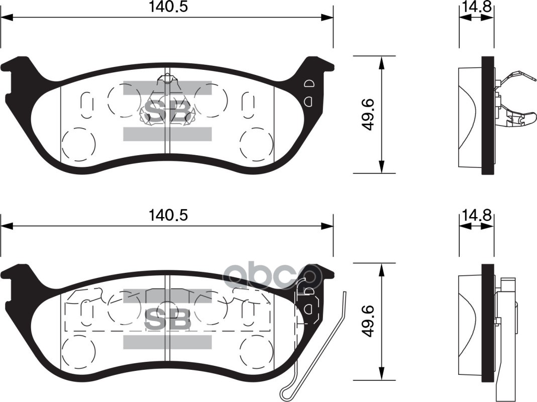 Колодки тормозные дисковые Ford Explorer 05-10, Mercury Mountaineer 05-10 SP1511 Sangsin brake арт. SP1511