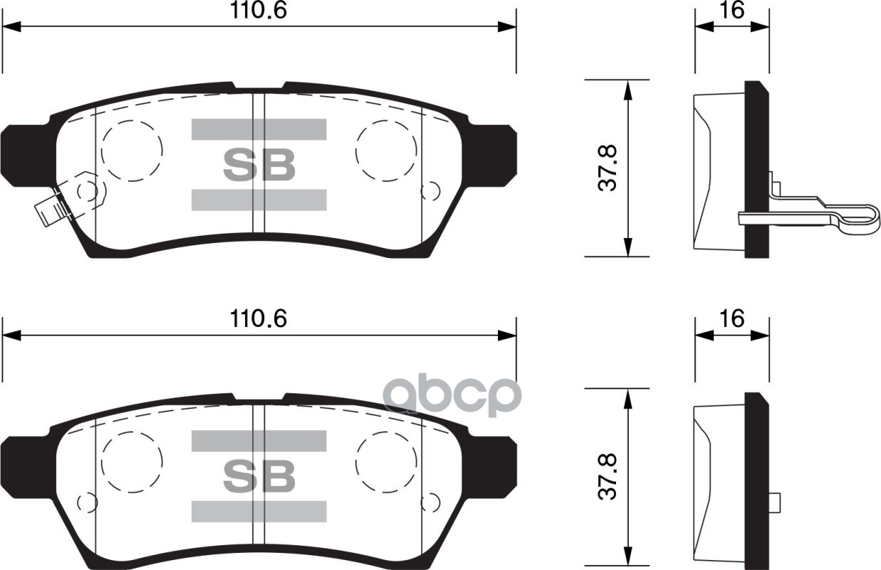 Колодки Тормозные Дисковые Задние Серия:hi-Q Nissan Pathfinder Iii (R51) Sangsin brake арт. SP1513