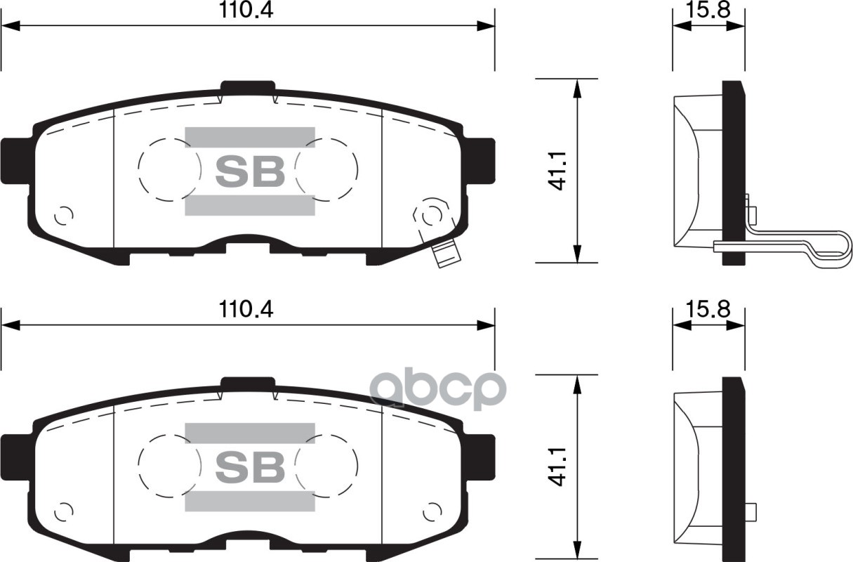 Колодки задние MAZDA MPV II 02-06 SANGSIN BRAKE SP1520 Sangsin brake арт. SP1520