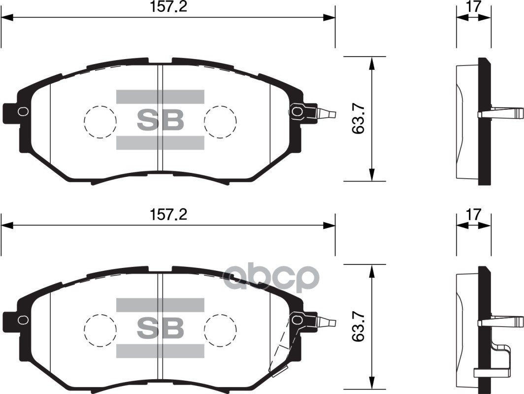 Колодки тормозные дисковые Subaru Legacy IV 3.0i/Outback 3.0i 03 SP1534 Sangsin brake арт. SP1534