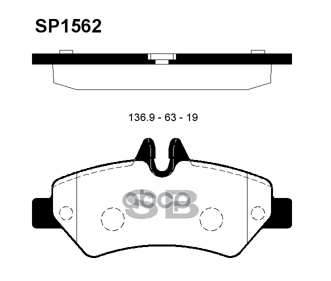 Колодки тормозные MERCEDES SPRINTER 209-524 06-/VW CRAFTER 30-35/30-50 06- задн. SP1562 Sangsin brake арт. SP1562