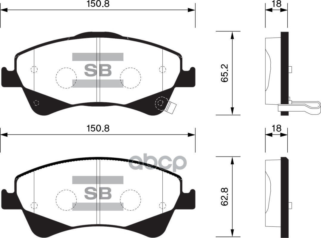 Колодки тормозные TOYOTA AURIS 2.0D/2.2D 07-/AVENSIS 09-/VERSO 09- передние SP1580 Sangsin brake арт. SP1580