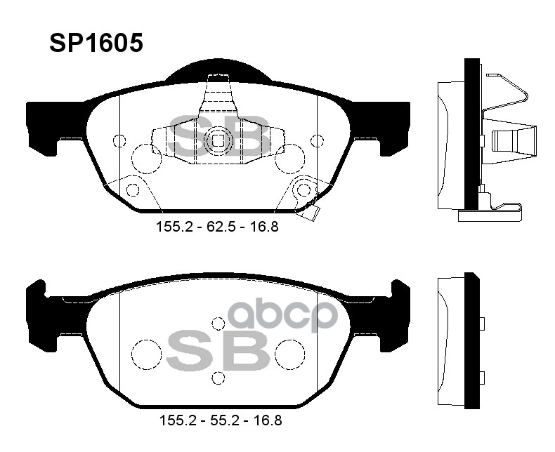 Колодки тормозные дисковые передние Серия:HI-Q HONDA ACCORD VIII (CU) Sangsin brake арт. SP1605