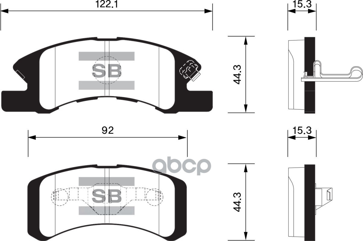 Колодки тормозные дисковые SP1611 Sangsin brake арт. SP1611