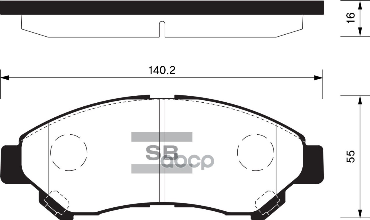Колодки передние TOYOTA TOWNACE 08-, DAIHATSU LUXIO 09- SP1627 Sangsin brake арт. SP1627