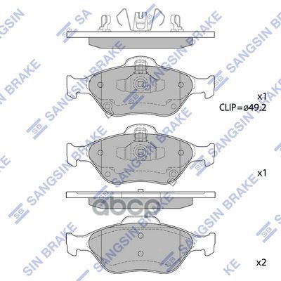Колодки тормозные дисковые Toyota Yaris 1.0/1.3 06 SP1631 Sangsin brake арт. SP1631