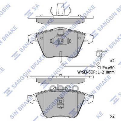 Колодки тормозные дисковые Audi A6 2.4/2.7/3.0/2.5TDi/Quattro 01 SP1705 Sangsin brake арт. SP1705