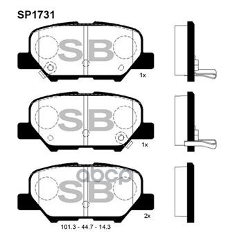 Колодки тормозные дисковые Mazda 6, Mitsubishi Outlander 2.0/2.4i 12 SP1731 Sangsin brake арт. SP1731