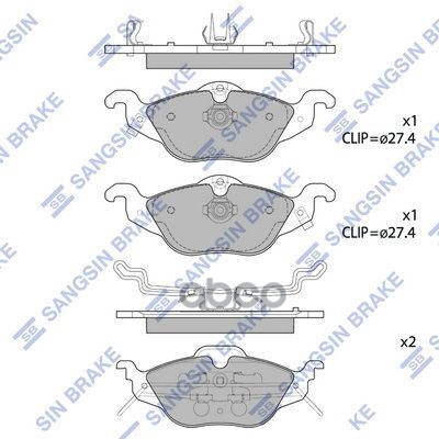 Колодки передние OPEL ASTRA G SP1738 Sangsin brake арт. SP1738