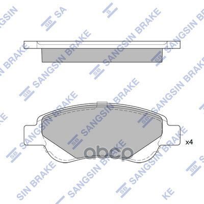 Колодки тормозные CITROEN C1/PEUGEOT 107/TOYOTA AYGO 1.0/1.4D 05- передние SP1750 Sangsin brake арт. SP1750