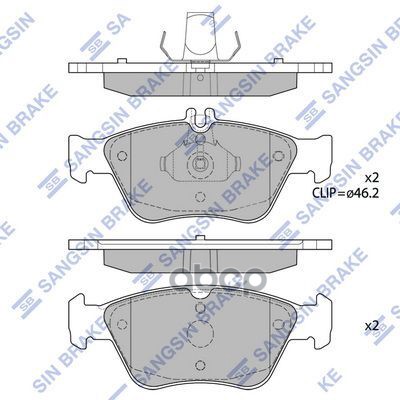 Колодки тормозные передние MB W202 2.3/2.4/2.8/W210 2.0-3.0D 95 SP1755 Sangsin brake арт. SP1755