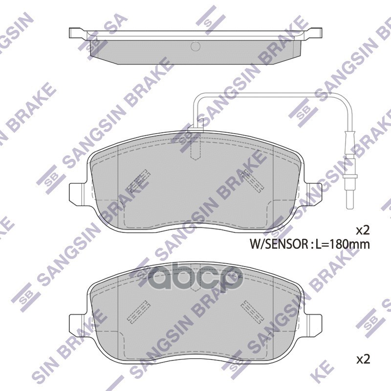 Колодки Тормозные Дисковые Citroen C8 (Ea_,Eb_) 02- Sp1852 Sangsin brake арт. SP1852