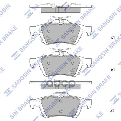 Колодки задние FORD FOCUS III 12- SP1947 Sangsin brake арт. SP1947
