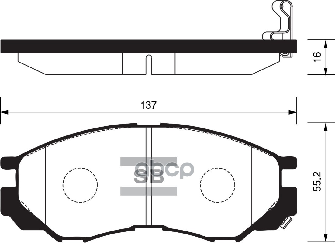 Колодки тормозные дисковые передние Серия:HI-Q MITSUBISHI L200 (K7T, K6T) Sangsin brake арт. SP2011