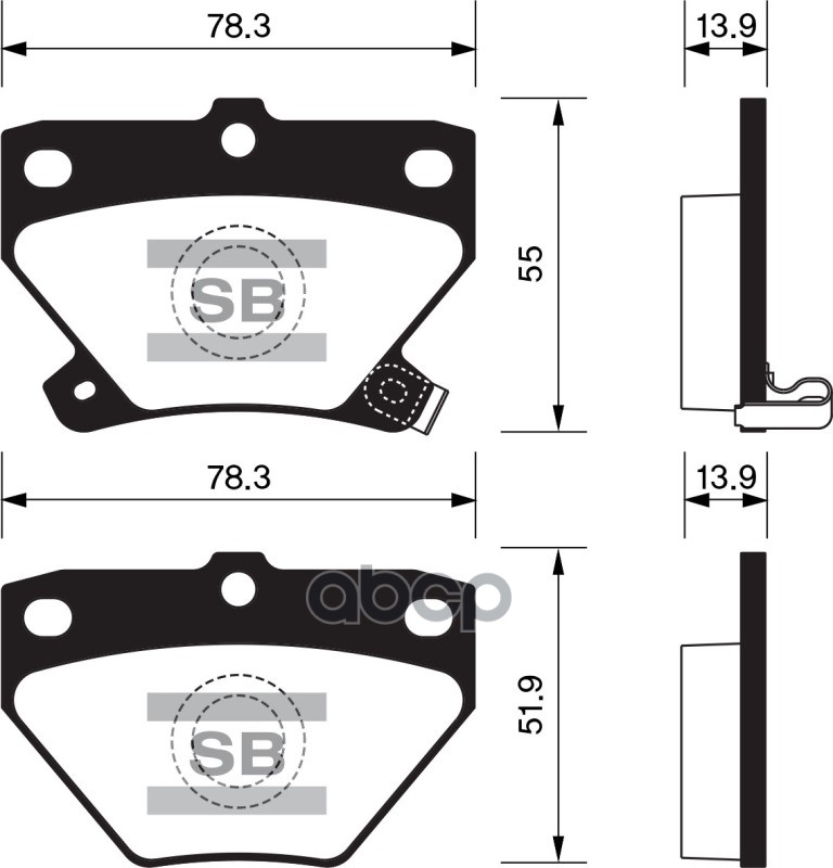 Колодки тормозные дисковые Toyota Celica/Corolla/Prius/Yaris 1.0-1.8i/1.4D 99 SP2044 Sangsin brake арт. SP2044