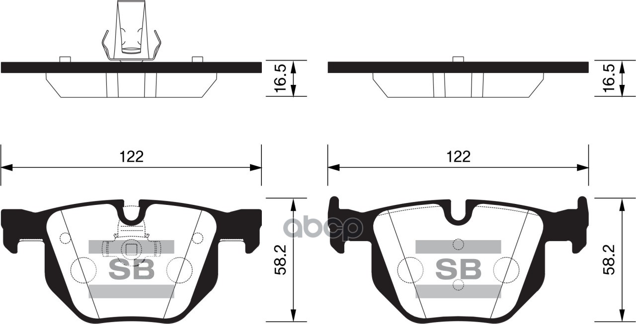 Колодки тормозные (Сзади) BMW 5-Series 03-10 / 6-Series 03-10 Sangsin brake арт. SP2157