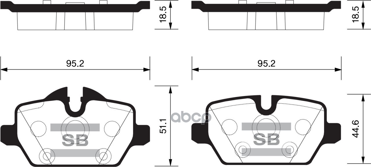 Колодки тормозные дисковые BMW E87 1.6i/1.8D 04 SP2161 Sangsin brake арт. SP2161