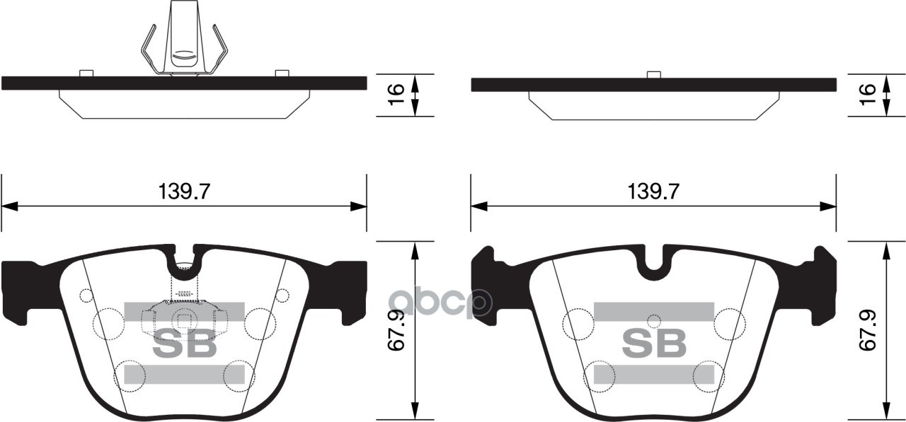 Колодки тормозные дисковые задние Серия:HI-Q BMW X6 (E71, E72), BMW X5 (E70) Sangsin brake арт. SP2164
