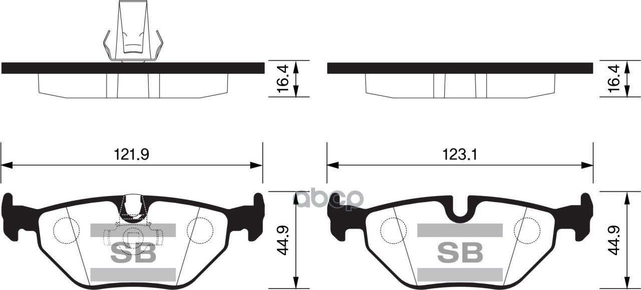 Колодки тормозные дисковые BMW E34 1.8-2.5TD 89-97/E32 3.0-5.0 85-94 SP2167 Sangsin brake арт. SP2167