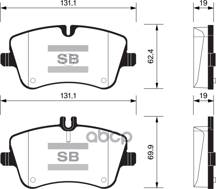 Колодки тормозные дисковые MB W203/S203/CL203/C209 1.6-2.0/2.0CDi/2.2CDi 00 SP2191 Sangsin brake арт. SP2191