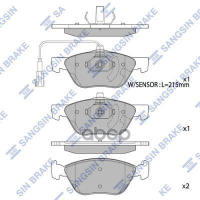 Колодки Тормозные Alfa Romeo 145 146 156 Fiat Marea 96- Multipla 99- Передние Hi-Q Sp2294a Sangsin brake арт. SP2294A