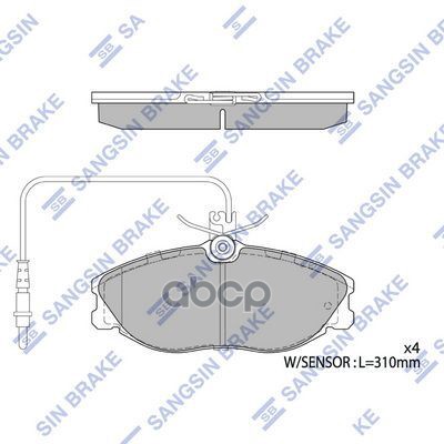 Колодки тормозные дисковые Peugeot 406 2.0-2.0HDi 95-04 диск 15 SP4045 Sangsin brake арт. SP4045