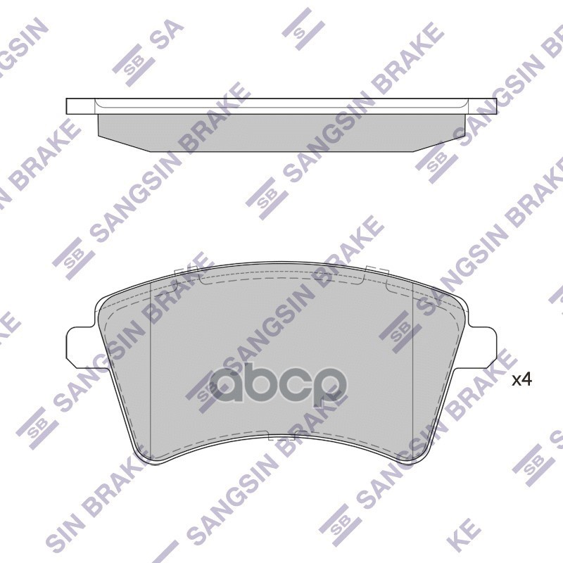 Колодки передние RENAULT KANGOO 08- SP4059 Sangsin brake арт. SP4059