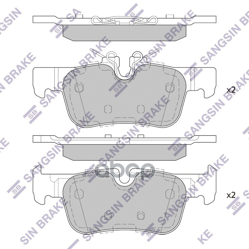 Колодки задние BMW X1 F48, MINI (F54) 2015- SP4066 Sangsin brake арт. SP4066