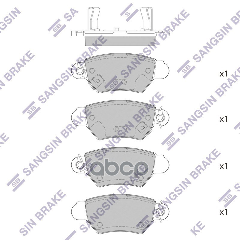 Колодки задние OPEL ASTRA G 98-05 SP4095 Sangsin brake арт. SP4095