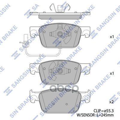 Колодки тормозные дисковые перед Sangsin brake арт. SP4134