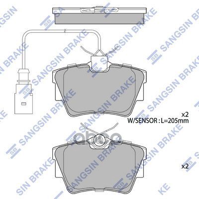 Колодки задние VW TRANSPORTER IV SP4173 Sangsin brake арт. SP4173
