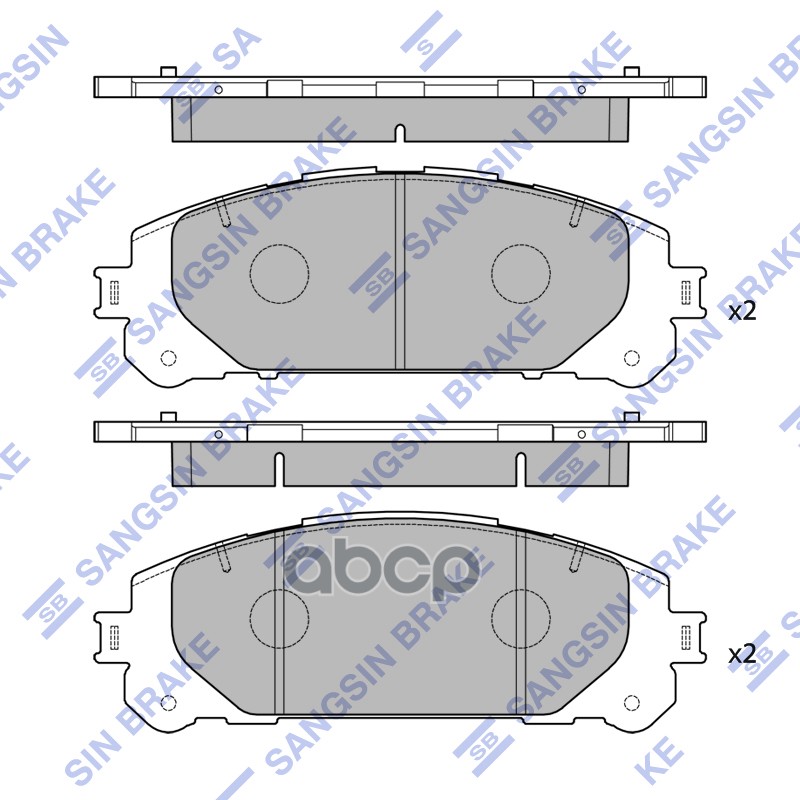Колодки торм.диск.передн. TOYOTA HIGHLANDER 2020 Sangsin brake арт. sp4448
