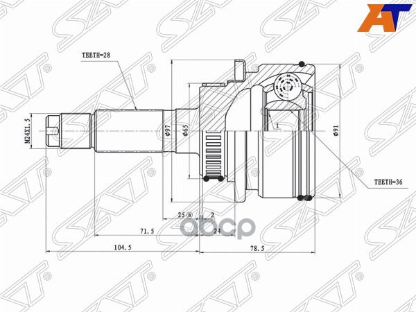 Шрус (Спереди/ Наруж) Mazda BT-50 06-12 Sat арт. MZ-227A