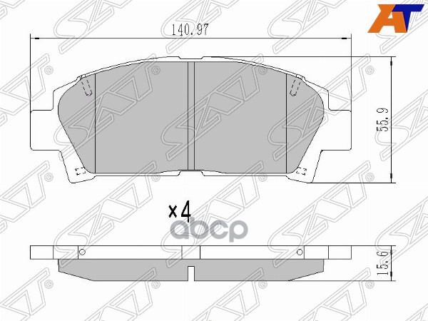 Колодки тормозные (Спереди) Toyota Avensis (T220) 97-03 / Caldina 97-02 Sat арт. ST-04465-20510