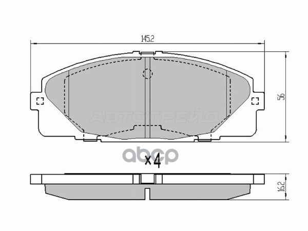 Колодки тормозные (Спереди/ Усиленные) Toyota Hiace 82-20 / Grand Hiace 99-02 Sat арт. ST-04465-26260CR