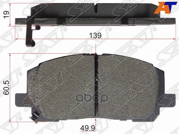 Колодки тормозные (Спереди) Toyota Highlander 00-07 / Kluger V 00-10 Sat арт. ST-04465-48030