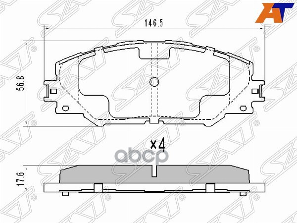Колодки тормозные (Спереди) Toyota Harrier (XU60) 13-20 / Prius (ZVW30,ZVW50) 09-19 / Prius Alpha 11 Sat арт. ST-04465-YZZDY