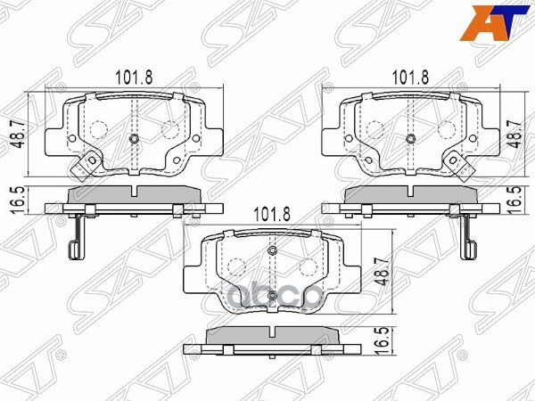 Колодки тормозные (Сзади) Toyota Verso 09-17 Sat арт. ST-04466-0F010