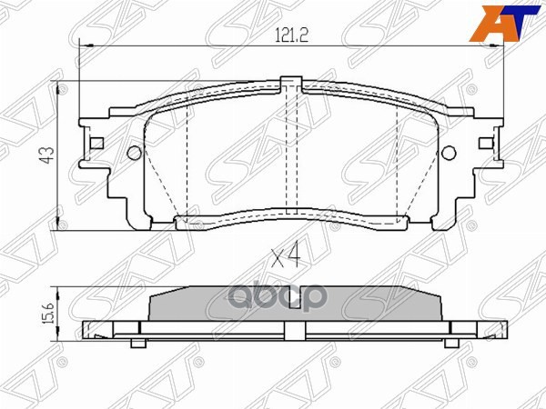 Колодки тормозные (Сзади) Toyota C-HR 16-19 / Harrier (XU60) 13-17 / Lexus NX 14-21 / RC 14- / Toyot Sat арт. ST-04466-78020