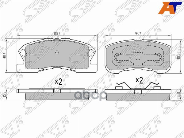 Колодки тормозные (Спереди) Daihatsu Max 01-05 / Mira 98-02 / Mira Gino 98-04 / Move 98-02 / Toyota Sat арт. ST-04491-97201