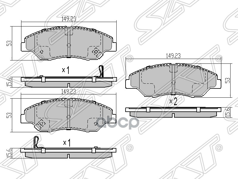 Колодки тормозные (Спереди) Kia Sorento 02-09 / Sportage 93-06 / Retona 97-00 Sat арт. ST-0K0453323Z