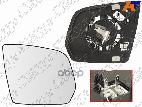 Полотно зеркала Mercedes-Benz M-Class 08-11 / GL-Class 09-12 (Справа/ Обогрев/ асферическое) Sat арт. ST-121-0074