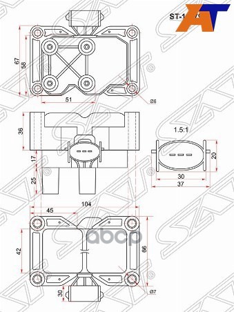 Катушка зажигания FORD FOCUS 98-11/FIESTA 03-08/MONDEO 96-07 (модуль) Sat арт. ST-1317972