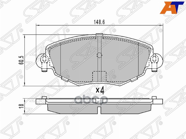 Колодки тормозные (Спереди) Ford Mondeo 00-07 Sat арт. ST-1522062
