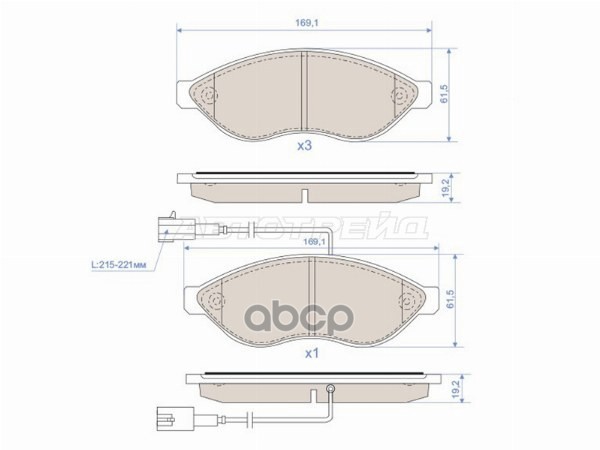 Колодки тормозные (Спереди/ Усиленные) Peugeot Boxer 06-14 / Citroen Jumper 06-14 Sat арт. ST-1612433980CR