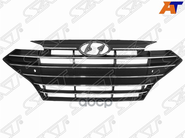 Решетка радиатора Hyundai Elantra 18-20 (Под сонары(парктроники)/ Хром) Sat арт. ST-17-0016