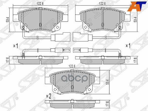 Колодки тормозные дисковые Sat арт. ST1819638